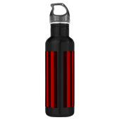 Personalized Keep Calm Your Text on Red Stripes Trinkflasche (Rückseite)
