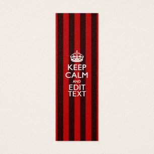 Personalized Keep Calm Your Text Red Stripes Decor