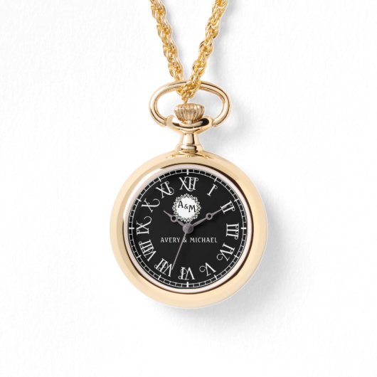 Personalized Keepsake Couple’s Monogram Armbanduhr (Vorderseite)