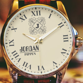 Personalized Keepsake Elegant Roman Numeral Design Armbanduhr