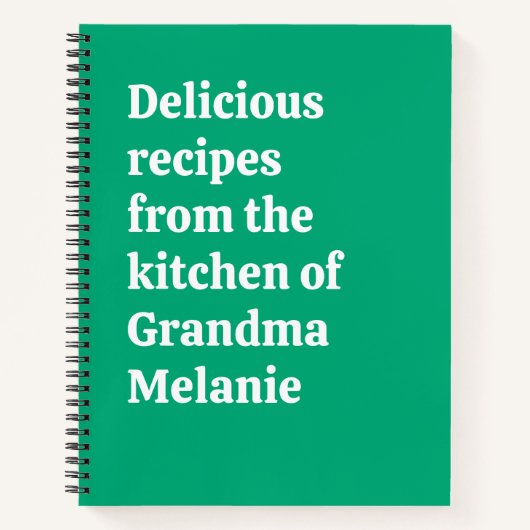 Personalized Keepsake Green Grandma Recipe Notizblock (Vorderseite)