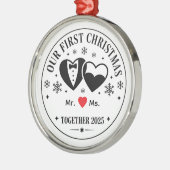 Personalized Keepsake Our First Christmas Mr & Ms Ornament Aus Metall (Links)