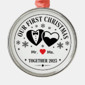 Personalized Keepsake Our First Christmas Mr & Ms Ornament Aus Metall (Vorne)