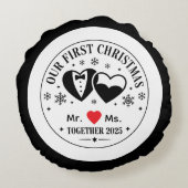 Personalized Keepsake Our First Christmas Mr & Ms Rundes Kissen (Rückseite)