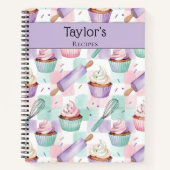 Personalized Keepsake Recipes Lavender Teal Cakes Notizblock (Vorderseite)