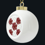 Personalized  keramik Kugel-Ornament<br><div class="desc">Add timeless, vintage charm to your life with this elegant floral lattice pattern. The design showcases beautifully shaded, painterly burgundy flowers set against a crisp, sage green diamond trellis background. Blending organic botanical art with clean geometric lines, this pattern is a perfect fit for Grandmillennial, Cottagecore, and home decor. It...</div>