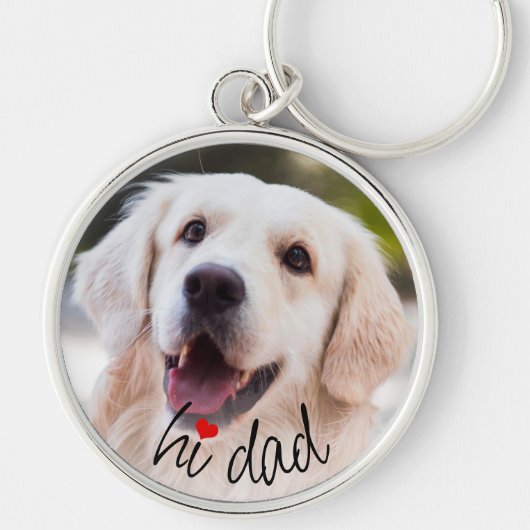 Personalized Keychain With Dog Photo Love Heart Schlüsselanhänger (Vorne)