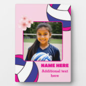 Personalized Kid Photo Girl Volleyball Fotoplatte (Vorderseite)
