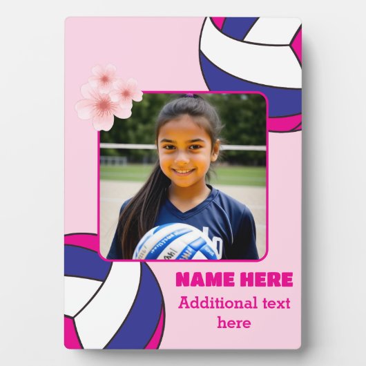 Personalized Kid Photo Girl Volleyball Fotoplatte (Vorderseite)