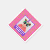 Personalized Kid Photo Happy Birthday Unicorn Serviette (Ecke)