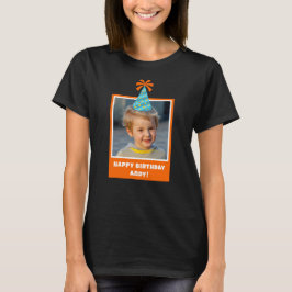 Personalized Kid Photo Happy Birthday w/ Blue Hat T-Shirt