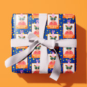 Personalized Kid Photo Happy Birthday w/ Pink Hat Geschenkpapier