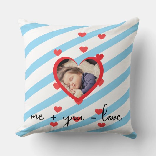 Personalized Kid Photo – Me + You = Love Kissen (Vorderseite)