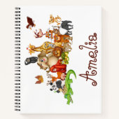Personalized Kid's animals Sketch Notizblock (Vorderseite)