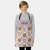 Personalized Kids Apron Kawaii Cookie Gingham Bake Schürze (Getragen)