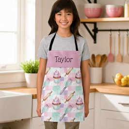 Personalized Kids Apron Pastel Baking Crew Mom Me Schürze