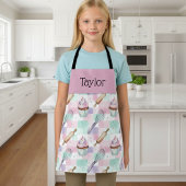 Personalized Kids Apron Pastel Baking Crew Mom Me Schürze