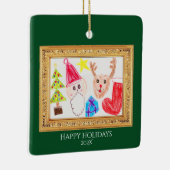 Personalized Kids Art & Photo Christmas Ornament (Rechts)