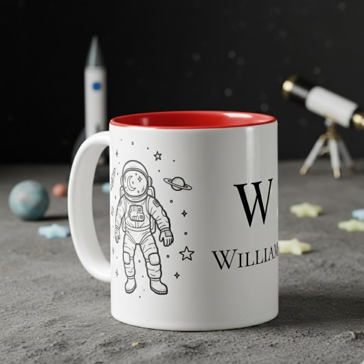 Personalized Kids Astronaut Zweifarbige Tasse
