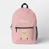 Personalized Kids' Backpack with Bear and Name Bedruckter Rucksack (Vorderseite)