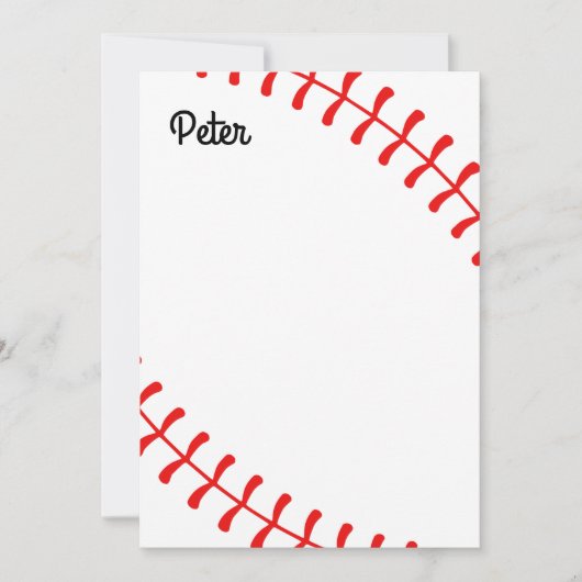 Personalized Kids Baseball Notecards Dankeskarte (Vorderseite)
