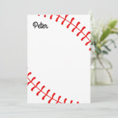 Personalized Kids Baseball Notecards Dankeskarte (Stehend Vorderseite)