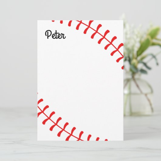 Personalized Kids Baseball Notecards Dankeskarte (Stehend Vorderseite)