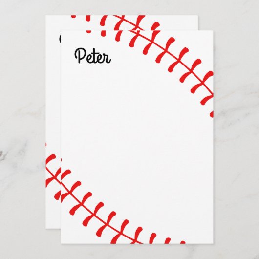 Personalized Kids Baseball Notecards Dankeskarte (Vorne/Hinten)