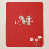 Personalized Kids' Blanket with Initial and Daisi Sherpadecke (Vorderseite)
