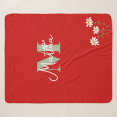 Personalized Kids' Blanket with Initial and Daisi Sherpadecke (Vorderseite (Horizontal))