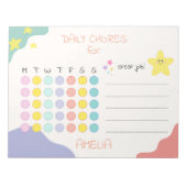 Personalized Kids Chore Chart Encouraging Rewards Notizblock (Vorderseite)