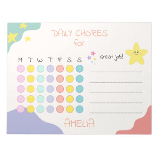 Personalized Kids Chore Chart Encouraging Rewards Notizblock