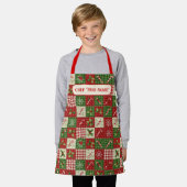 Personalized Kid's Christmas Quilt Patchwork Chef Schürze (Getragen)