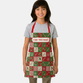 Personalized Kid's Christmas Quilt Patchwork Chef Schürze (Insitu)