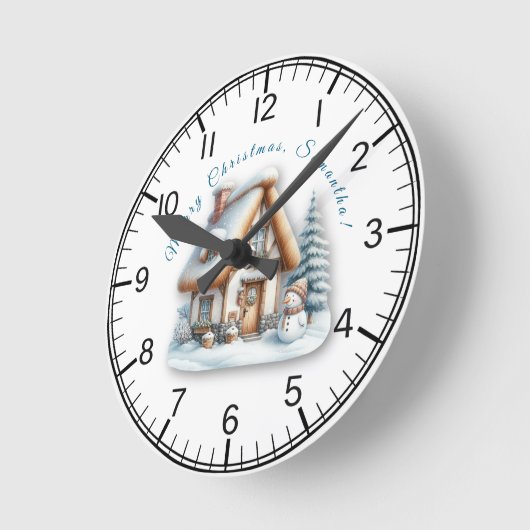 Personalized Kids Christmas Wall Clock Runde Wanduhr (Winkel)