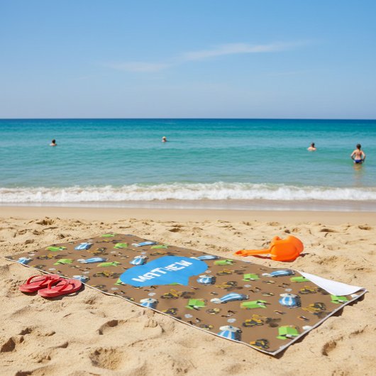 Personalized Kids Construction Vehicles  Strandtuch