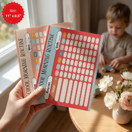 Personalized Kids Daily Routine Checklist Colorful Notizblock