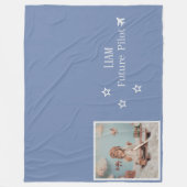 Personalized Kids Future Pilot with Photo & Name Fleecedecke (Vorderseite)