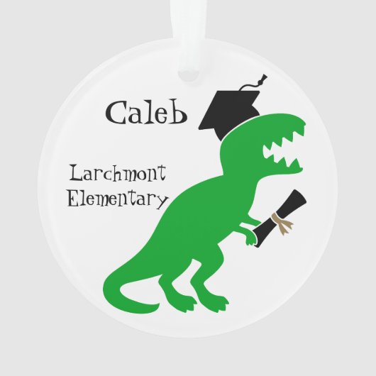 Personalized Kids Graduation Dinosaur Ornament (Rückseite)