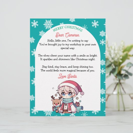 Personalized Kid's Letter from Santa (Stehend Vorderseite)