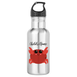Personalized Kids Name Crab Cartoon  Edelstahlflasche