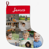 Personalized Kids Name & Photo Collage Großer Weihnachtsstrumpf (Vorderseite)