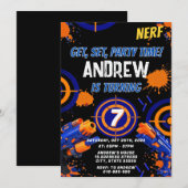 Personalized Kids Nerf Birthday Invitation Einladung (Vorne/Hinten)