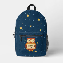 Personalized Kids Owl Backpack – Starry Night Name Bedruckter Rucksack