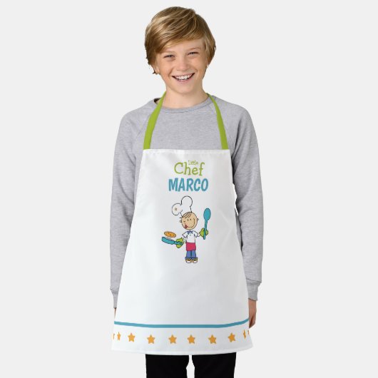 Personalized Kids Pancake Chef Apron With Stars Schürze (Getragen)