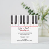 Personalized Kids Piano Recital Invitation (Stehend Vorderseite)
