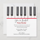 Personalized Kids Piano Recital Invitation (Vorderseite)