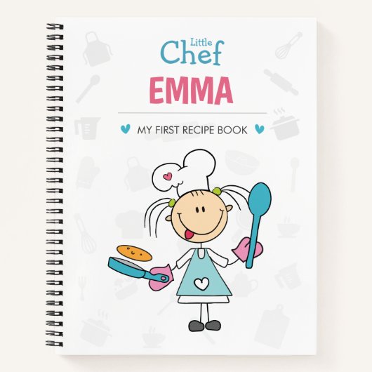 Personalized Kids Recipe Notebook – Little Chef Notizblock (Vorderseite)
