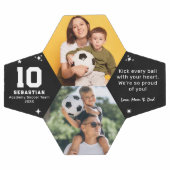 Personalized Kids Soccer Photo and Custom Message Fußball (Flach)