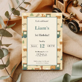 Personalized Kids Train Birthday Party Einladung